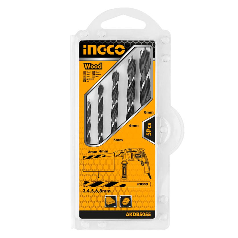 Set De Brocas Para Madera 5 Piezas Ingco Akdb5055-0