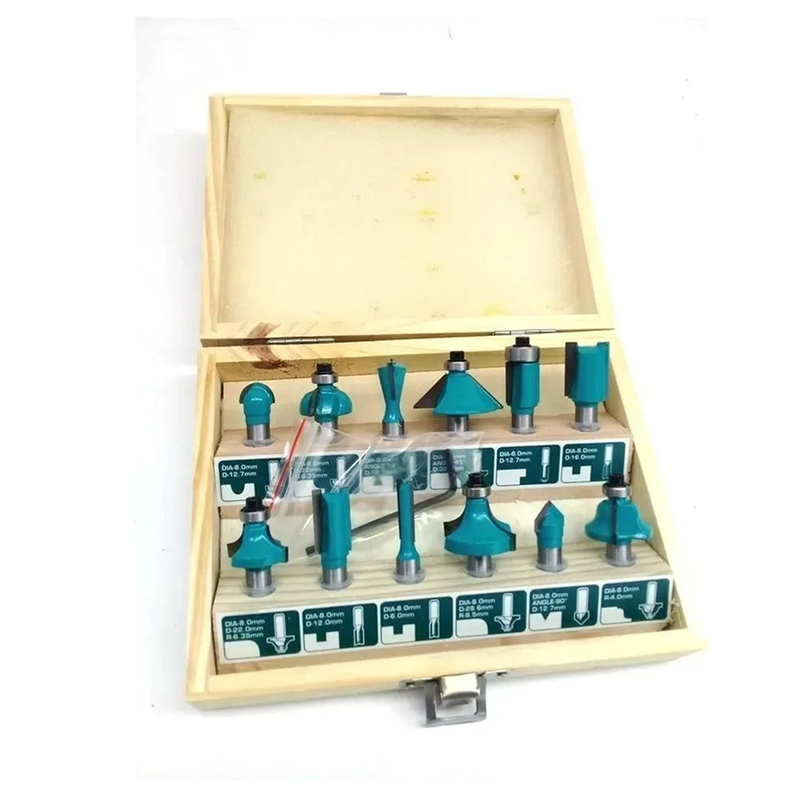 Set De Fresas 12 Piezas 6mm Tupi Router Total-1