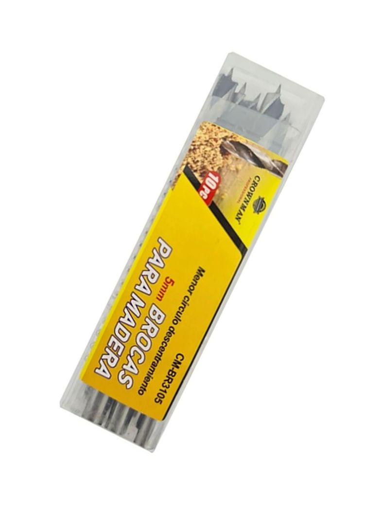 Kit Set Juego Brocas Para Madera 5mm 10 Piezas Crownman-1