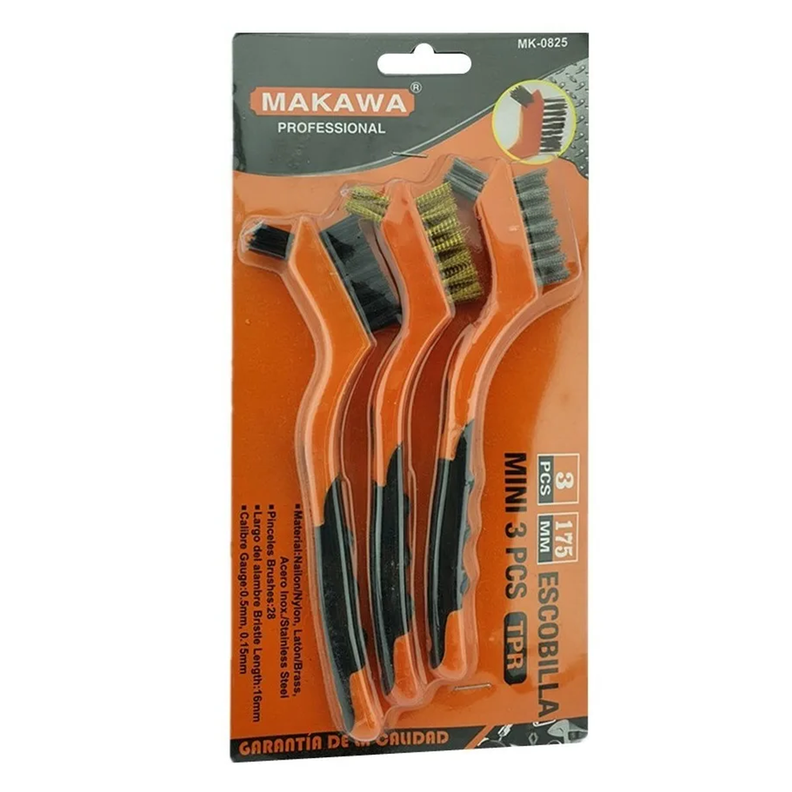 Juego De Mini Escobillas 175mm 3 Piezas Mk0825-1