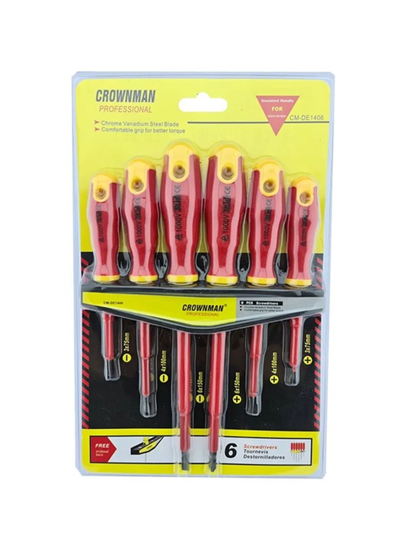 Kit Destornilladores Electricos 6 Piezas Cmde1406
