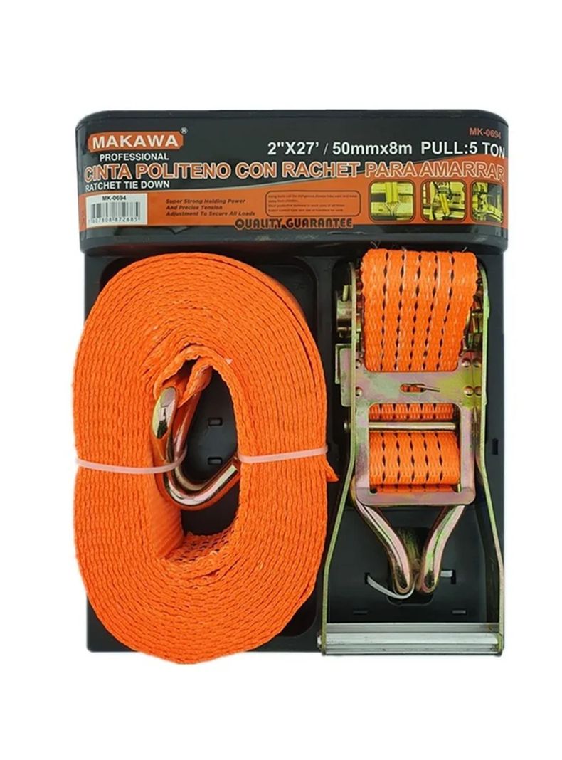Eslinga Cinta Amarre Con Ratchet 2 Pulg X 27 Ft Mk-0