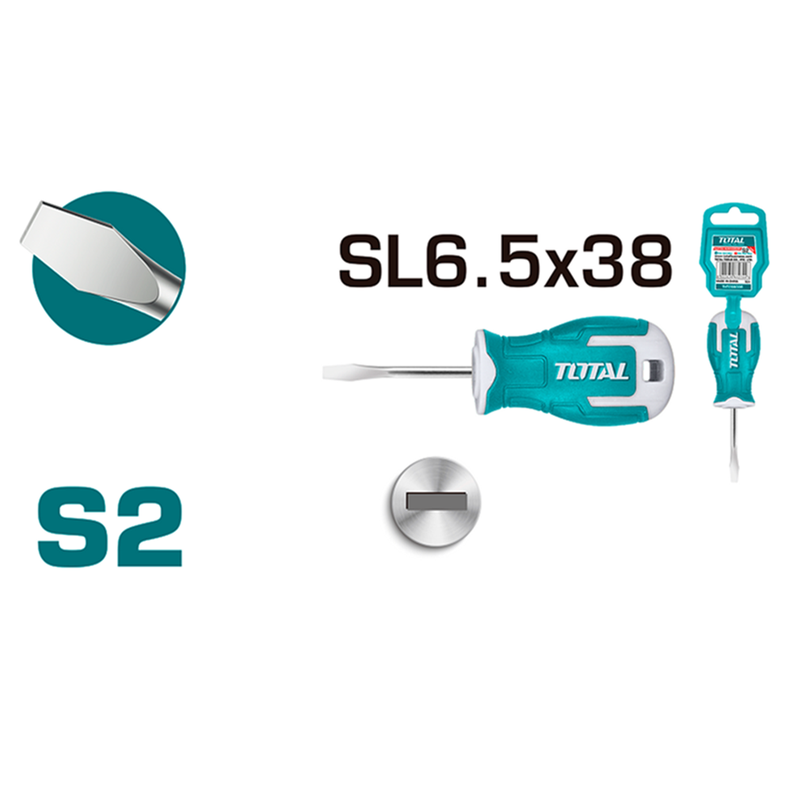 Destornillador Paleta S2 Sl6.5 38mm Total-1