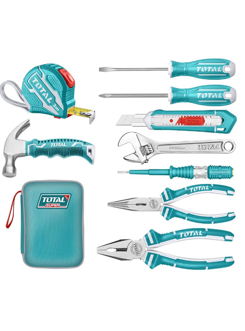 Kit Herramientas Manuales 9 Pcs Estuche Total Thkthp90097-0