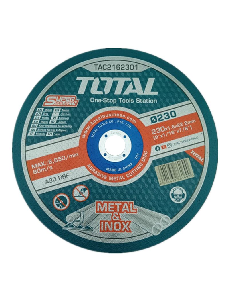 Disco Corte  Acero Metal Inox 9 230mm Total Tac2162301-0