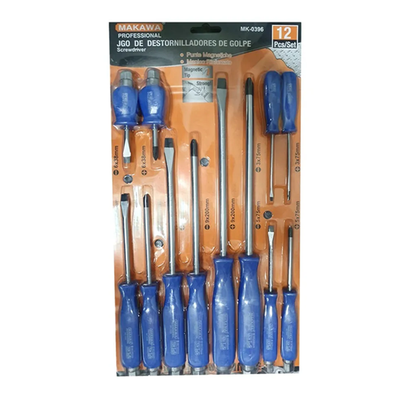 Set De Destornilladores De Golpe 12 Piezas Mk0396-0