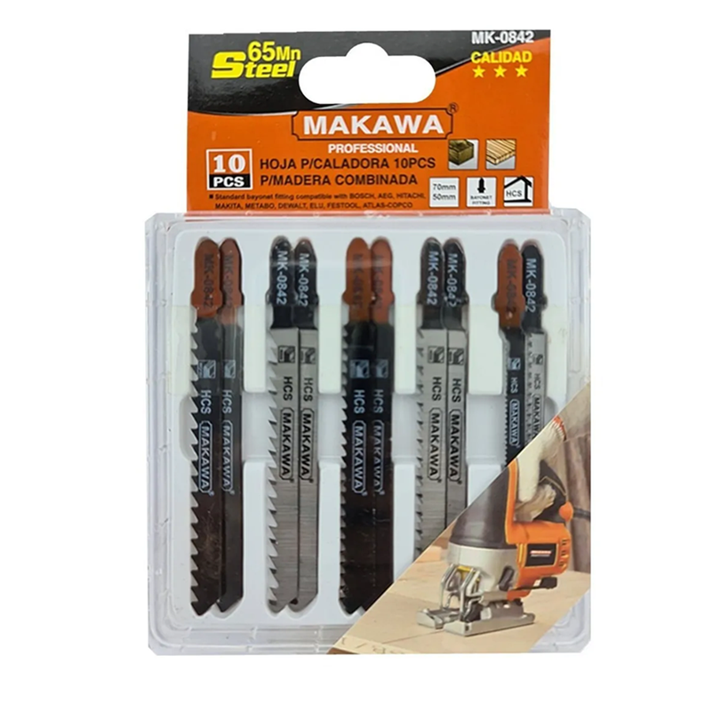Hojas Para Sierra Caladora P/ Madera 10 Pcs Mk0842-0