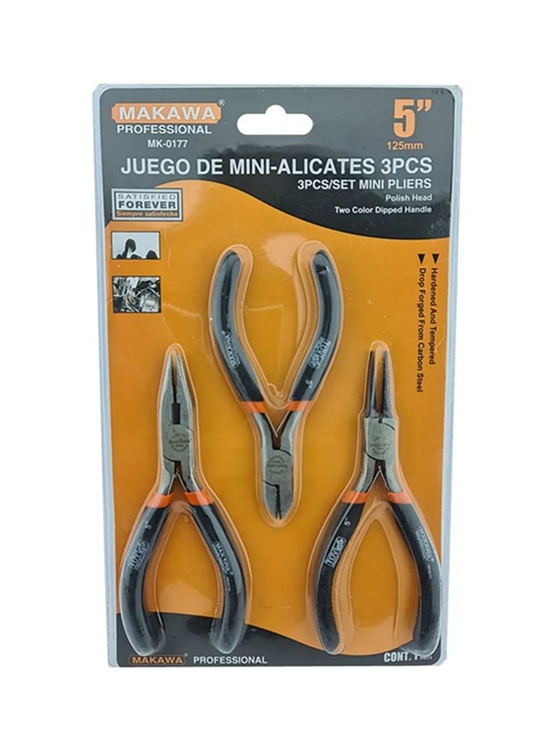 Juego De Mini Alicates 5 Pulgadas 3 Piezas Mk0177