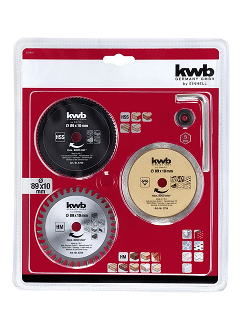 Set Discos De Corte 89x10 Mm Kwb 575915-1