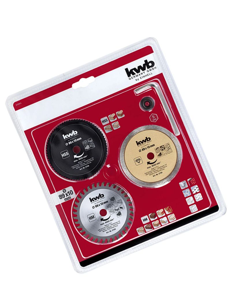 Set Discos De Corte 89x10 Mm Kwb 575915-2