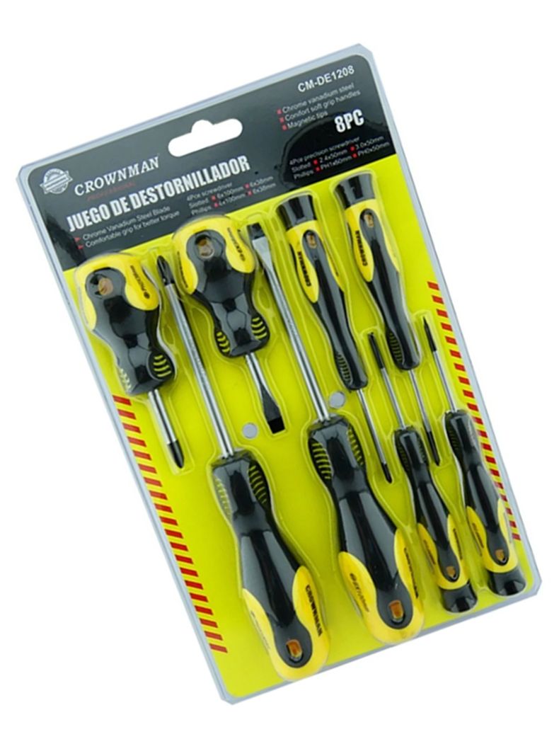 Set De Destornilladores 8 Piezas Crownman Cmde1208-1