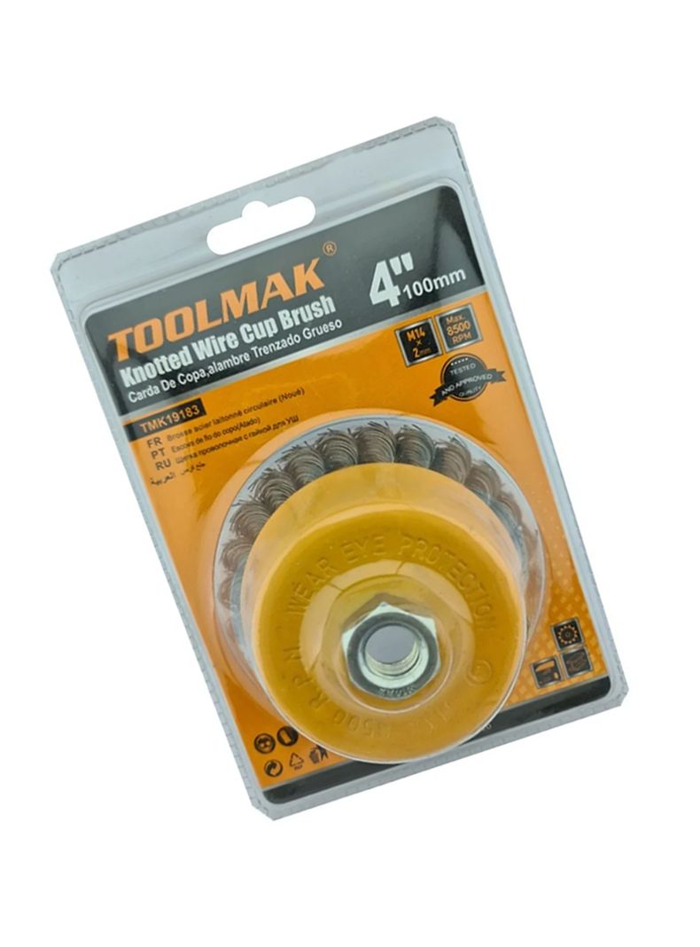 Escobilla Copa Trenzada Torcida 100mm Esmeril Tmk-1