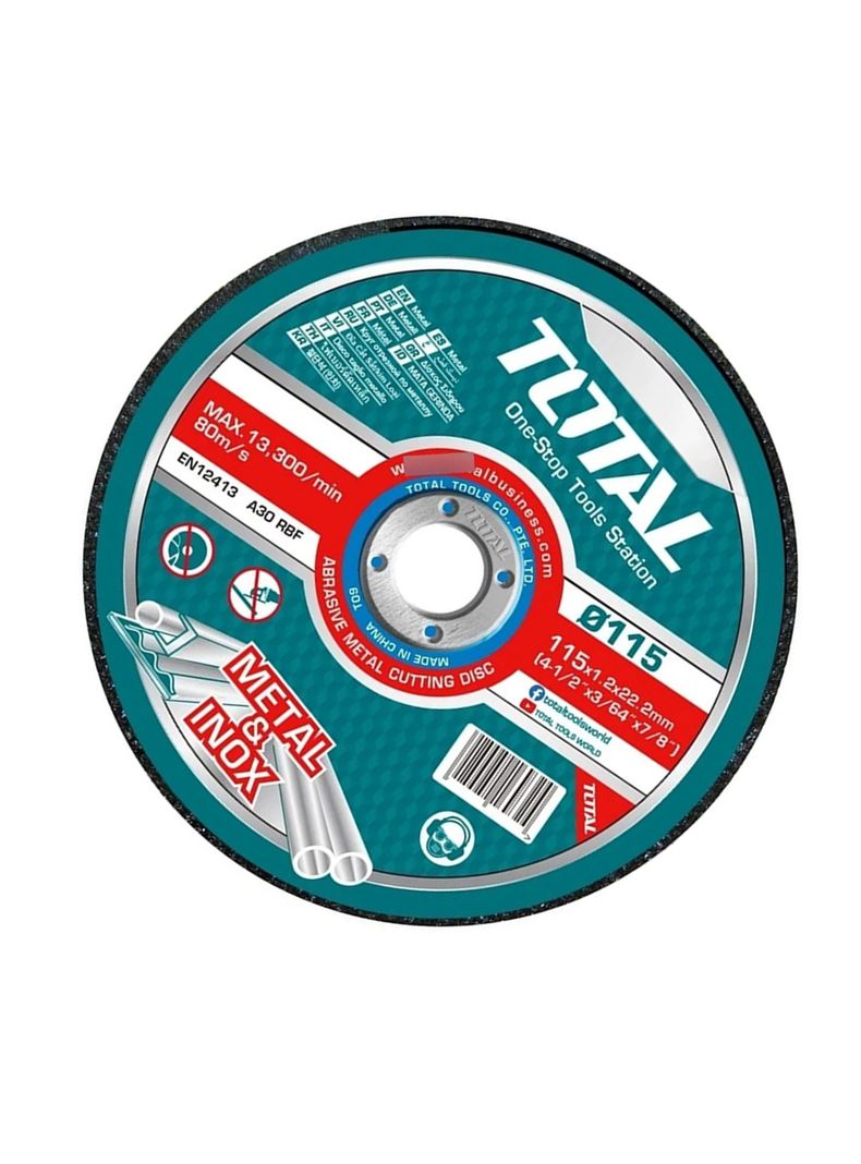 Disco Corte Metal Acero Inox 115mm 25 Unds Total-1