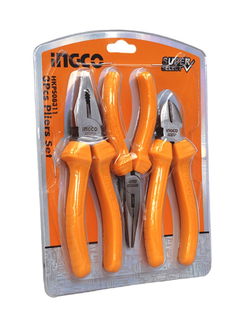 Set De Alicates Universal Combinados 3 Pcs Ingco Hkps08311   -1