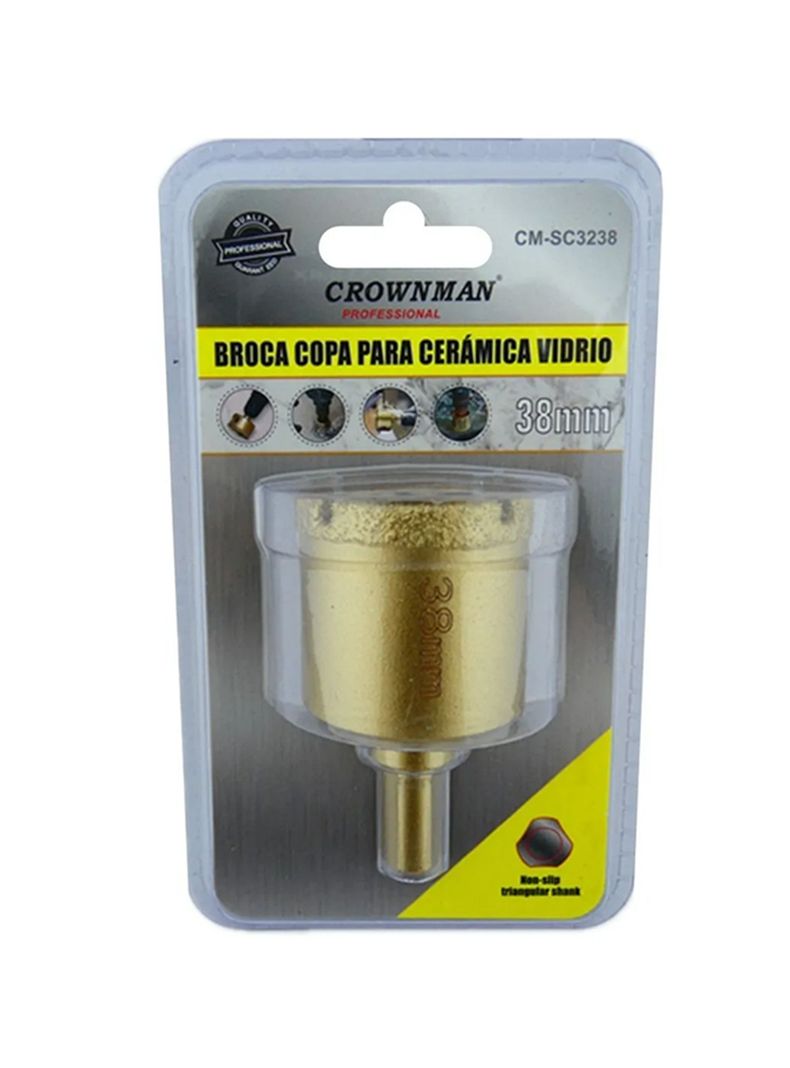 Broca Copa Diamantada Vidrio Ceramica Marmol 38mm