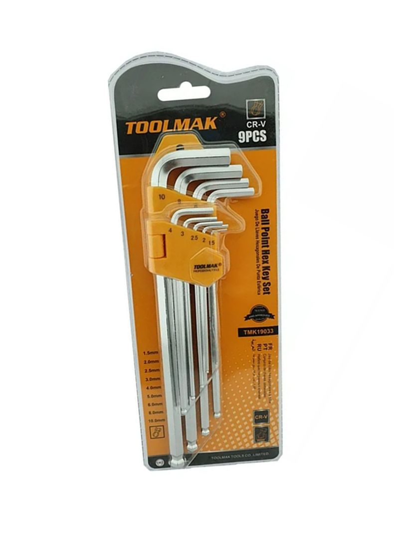 Juego De Llaves Allen Hexagonal 9 Piezas Tmk19033-2