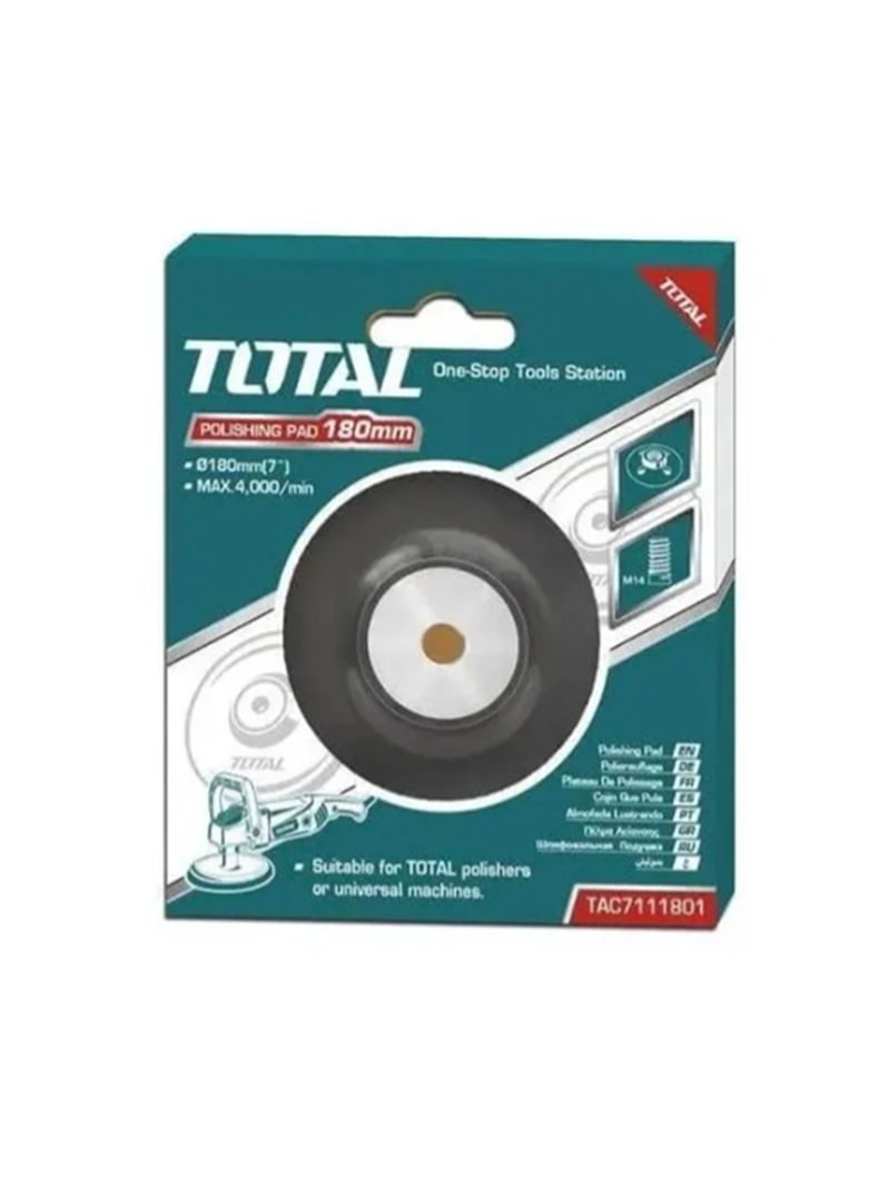 Disco Esmeril Soporte Plato Goma 180mm Para Pulidora Total-1