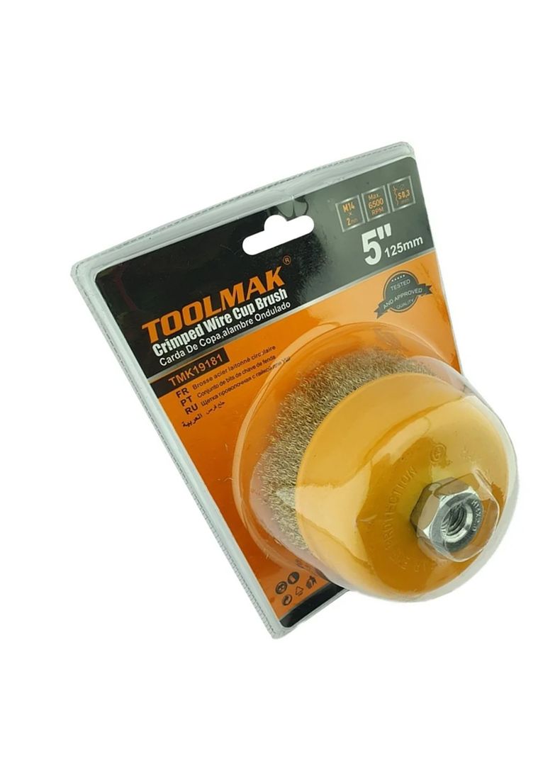 Escobilla De Copa Rizada 125mm Esmeril Tmk19181-1