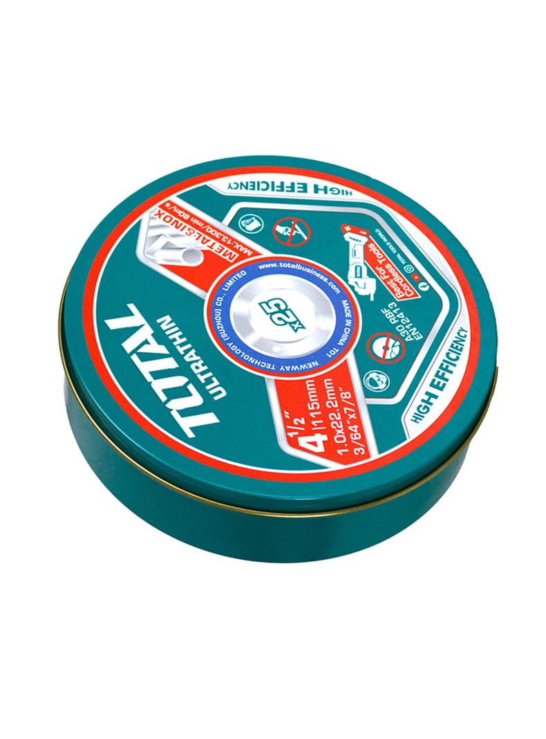 Disco De Corte 115mm P/ Metal Acero Inoxidable 25 Und Total-1