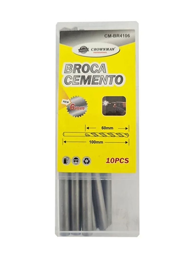 Set De Brocas Para Concreto 6mm 10 Piezas Cmbr4106-0