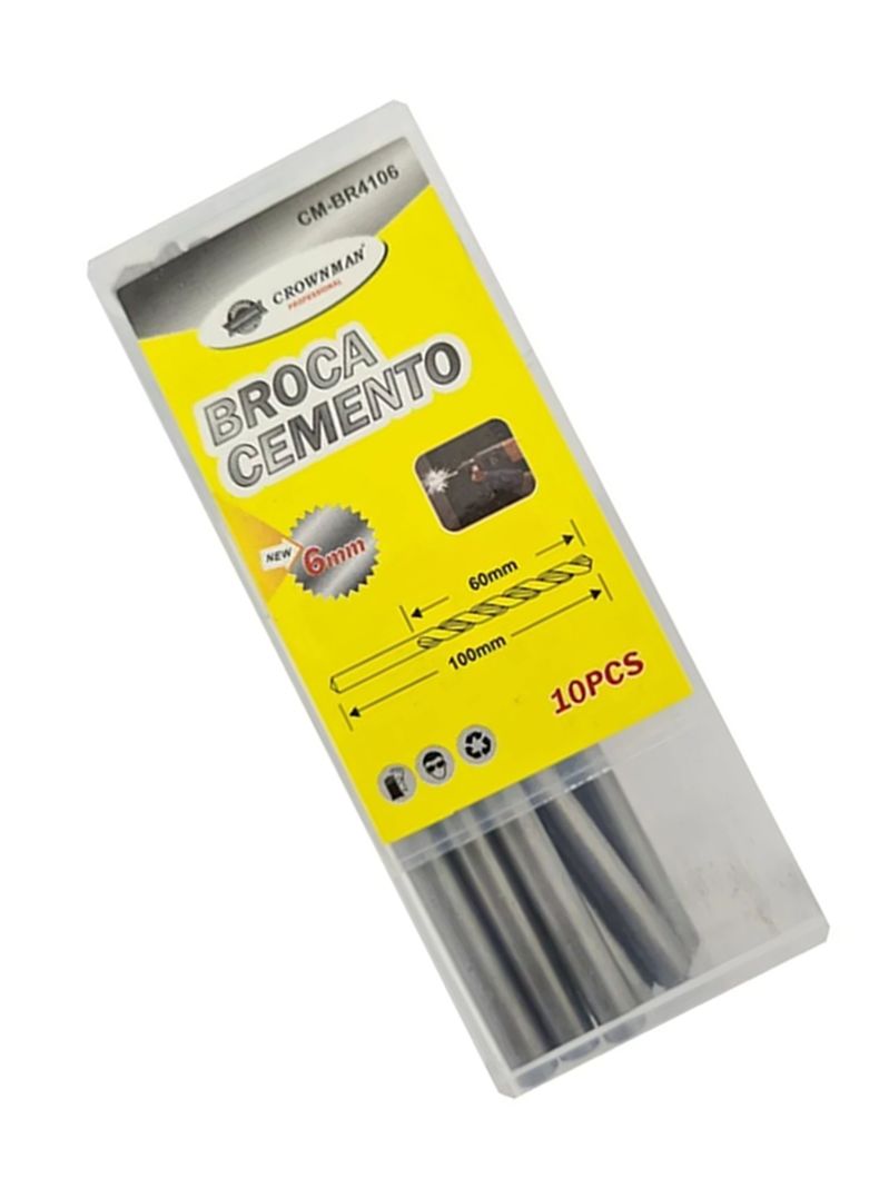 Set De Brocas Para Concreto 6mm 10 Piezas Cmbr4106-1