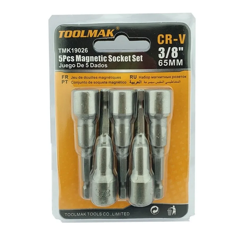Juego De Adaptadores 3/8 Punta Magnetica 5 Piezas Toolmak-1