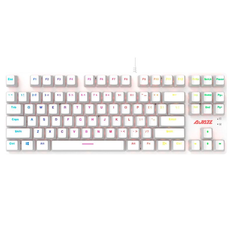 Teclado Mecánico Retroiluminado Blanco 87 Teclas Blue- Ajazz-1