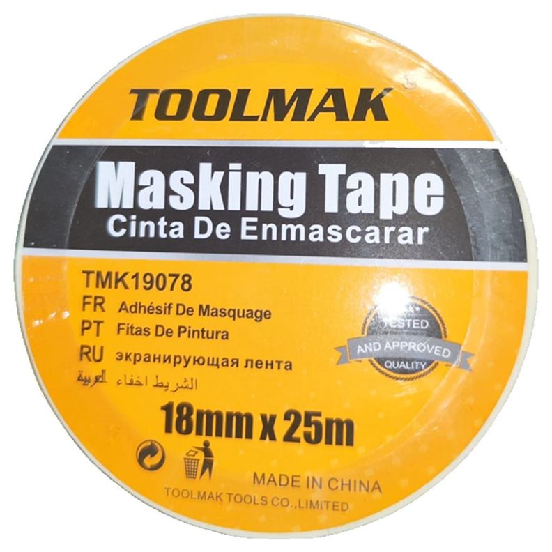 Pack 10 Cintas Enmascarar Masking Tape 18mmx25m Color Beige-1