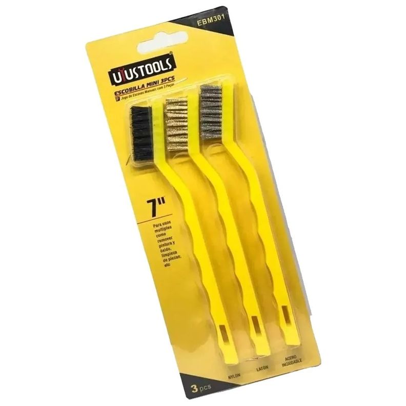 Juego De Cepillos Escobilla Mini - 3 Piezas - Uyustools-1