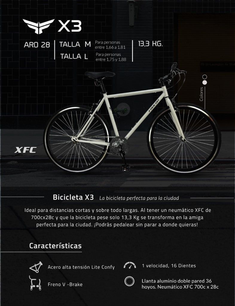 Bicicleta Urbana X3 Negro Aro 28 M-6