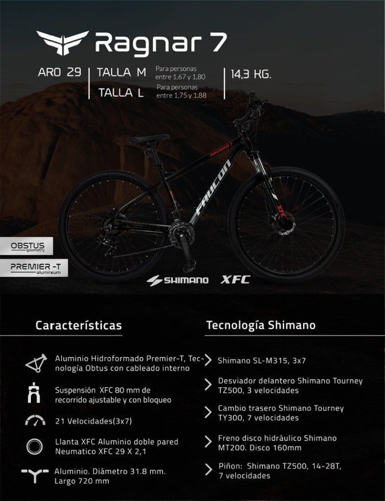 Bicicleta Faucon Mountain Bike Ragnar 7 L-6