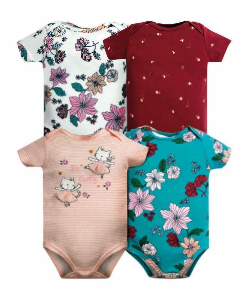 bodys manga corta set 4 unidades 100% algodon-0