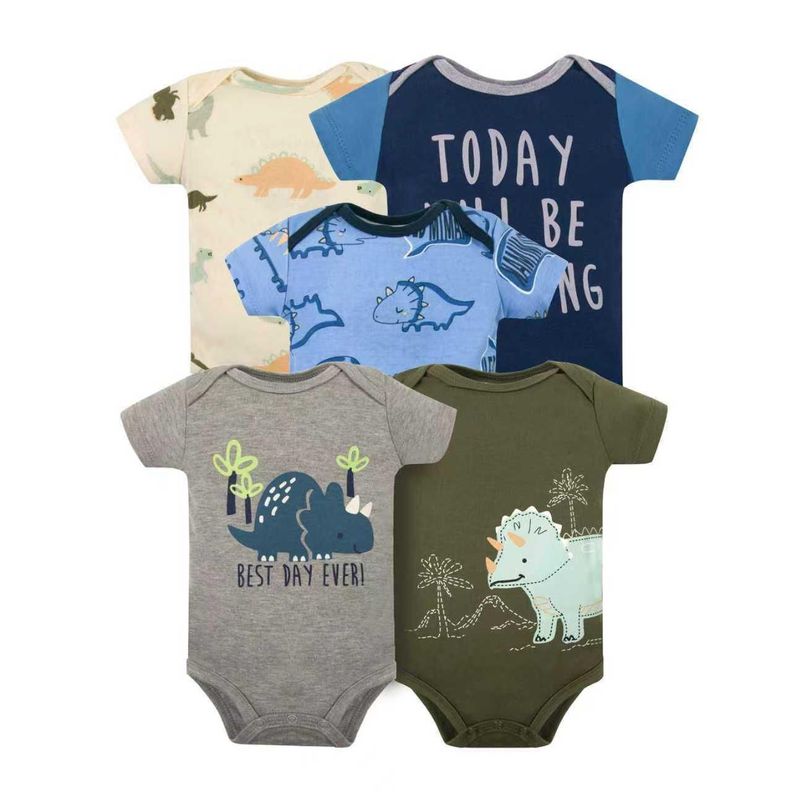 PACK 5 BODYS MANGA CORTA ALGODON BEBE