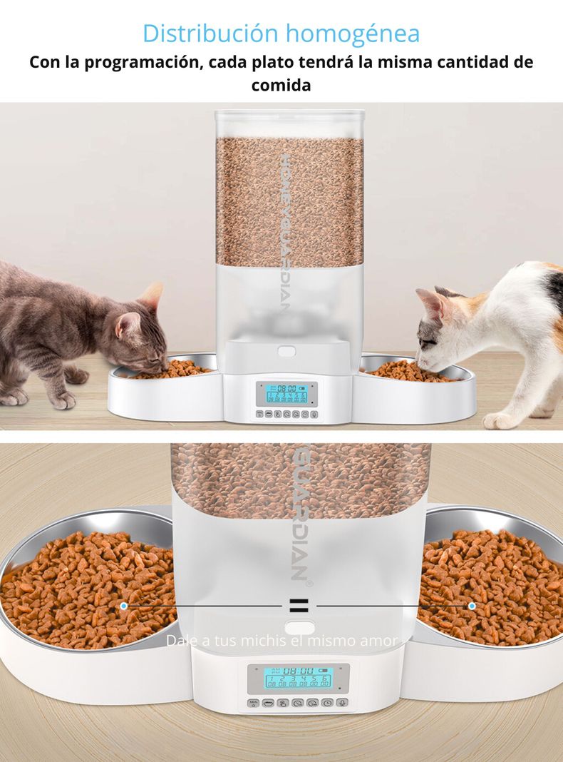 Dispensador Automático Comida Gato Wifi Doble Plato 5L-4
