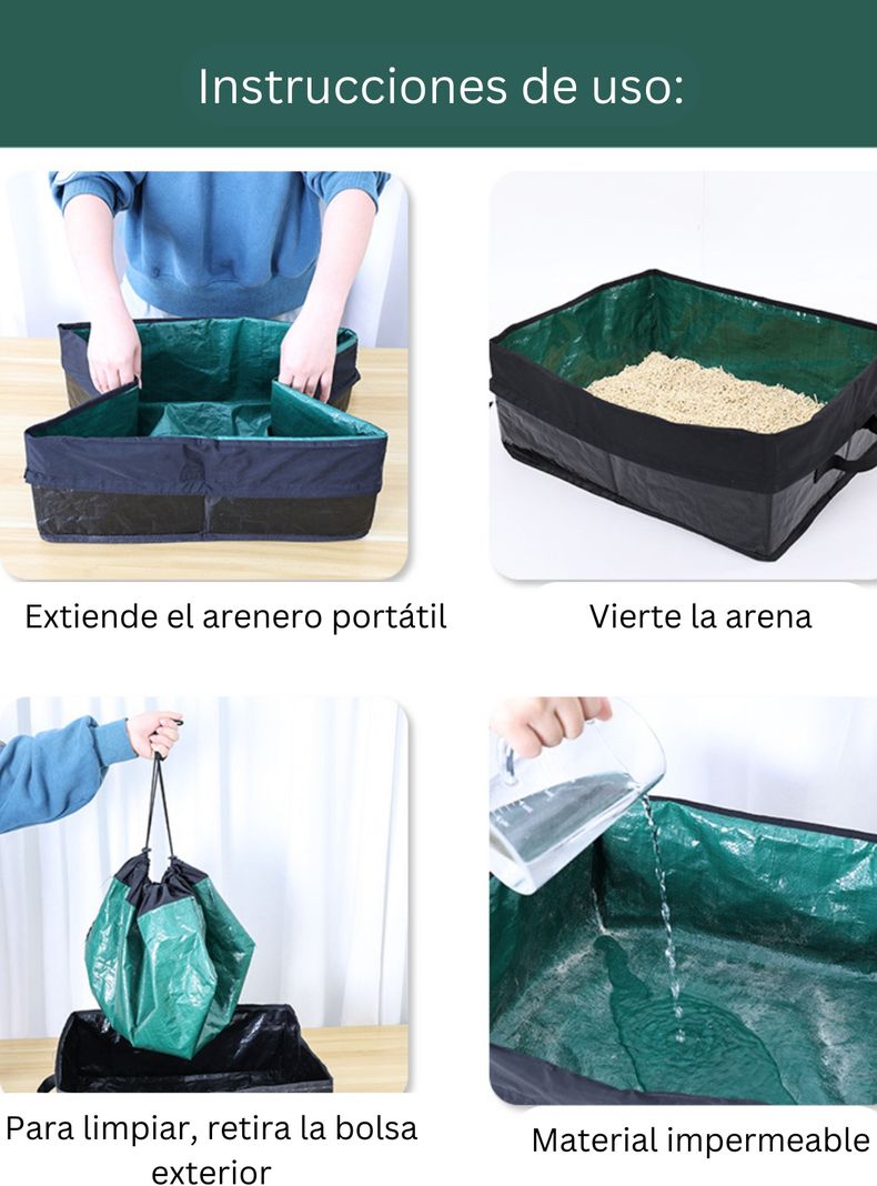 Arenero Plegable Portátil Gato Viajes-5