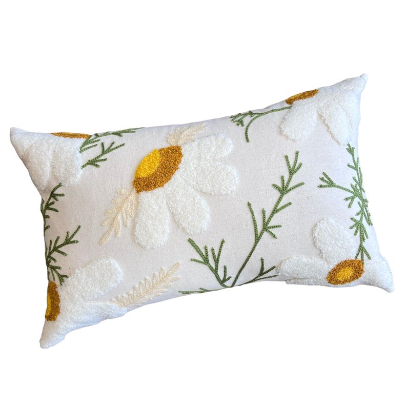 Funda de Cojín Bordado Margaritas 2023 50x30cms-0