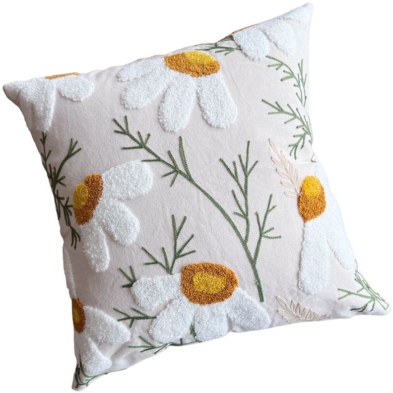 Funda de Cojín Bordado Margaritas 2023 45x45cms-0