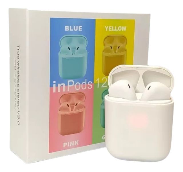 AUDIFONOS INALAMBRICOS BLUETOOTH I12 TWS BLANCOS-1