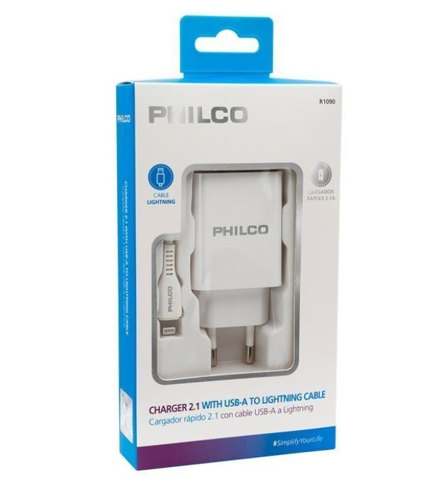 CARGADOR RAPIDO 2.1 CON CABLE LIGHTNING IPHONE PHILCO-1
