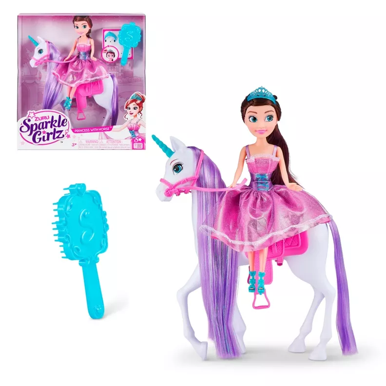 MUÑECA PRINCESA DE 27 CM CON UNICORNIO SPARKLE GIRLZ-1