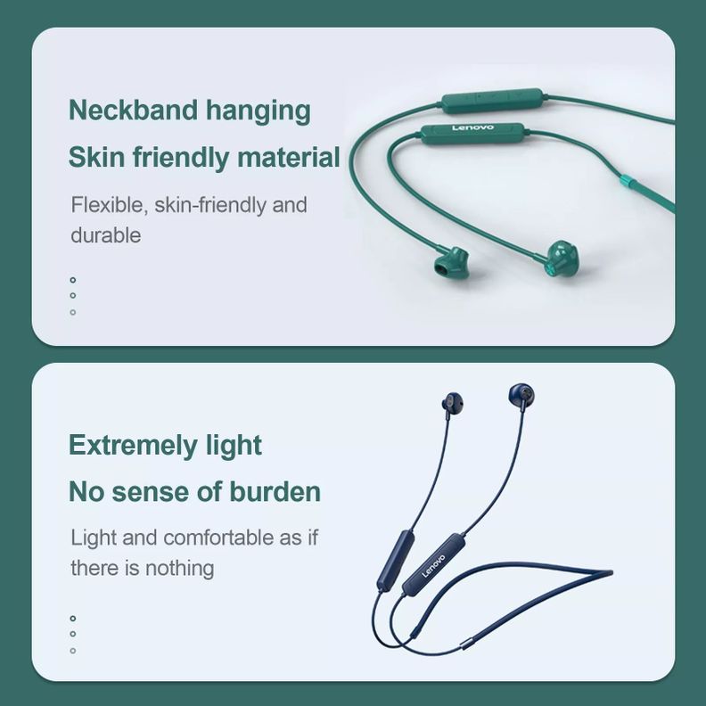 AUDÍFONOS DEPORTIVOS LENOVO SH1 BLUETOOTH 5.0 SONIDO IPX5 VERDE-3