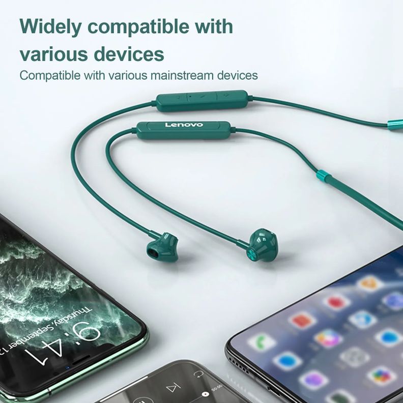 AUDÍFONOS DEPORTIVOS LENOVO SH1 BLUETOOTH 5.0 SONIDO IPX5 VERDE-5