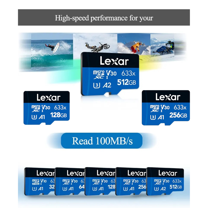 TARJETA MICRO SD LEXAR 256 GB BLUE SERIES-4
