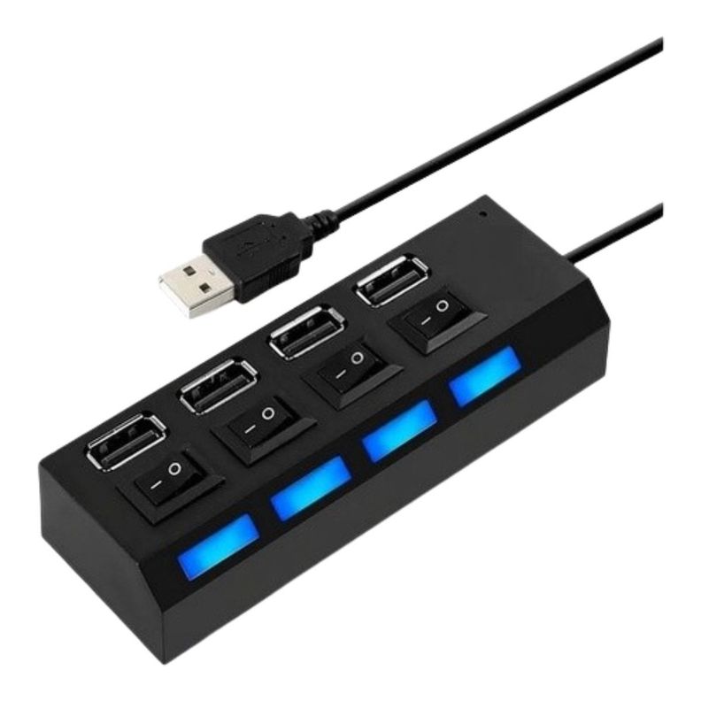 HUB USB 4 PUERTOS TREQA USB 2.0 PROTECCION SOBRECARGA DIMM-0