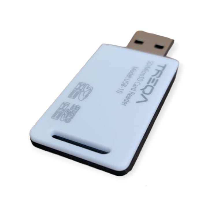 ADAPTADOR USB 10 LECTOR DE TARJETAS SD Y MICRO SD TREQA BLANCO-0