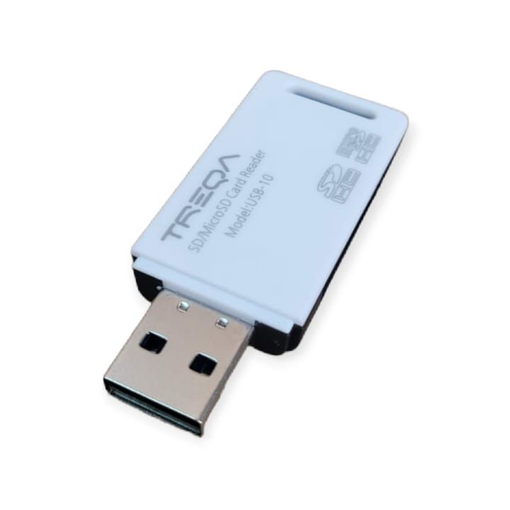 ADAPTADOR USB 10 LECTOR DE TARJETAS SD Y MICRO SD TREQA BLANCO-1