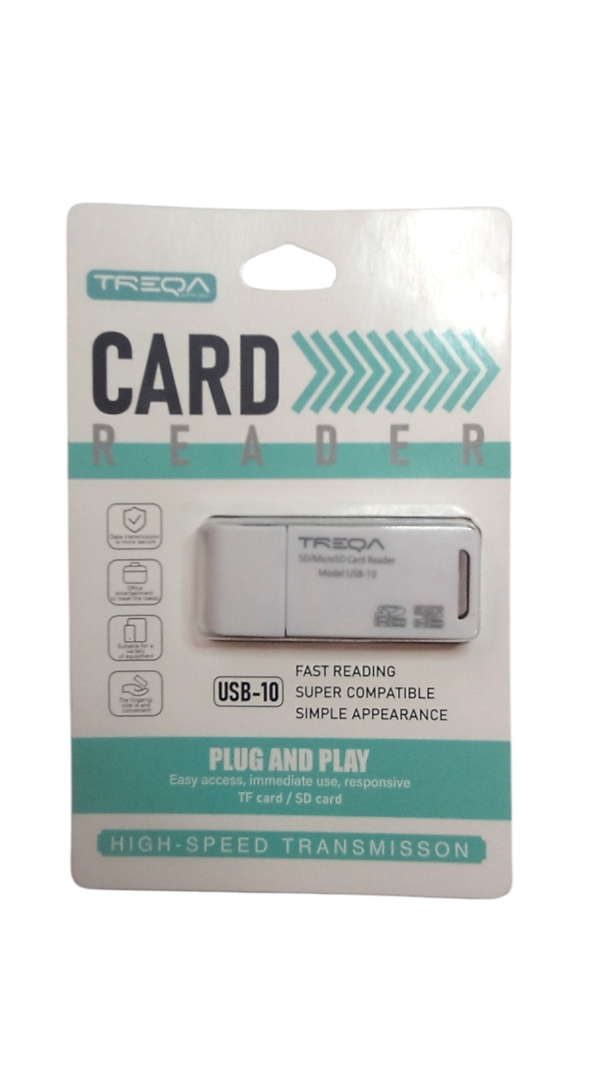 ADAPTADOR USB 10 LECTOR DE TARJETAS SD Y MICRO SD TREQA BLANCO-3