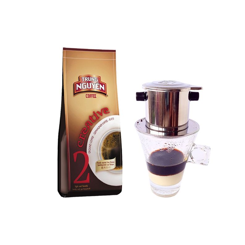 Pack Café Molido Creative 2 con Cafetera acero Vietnamita-0