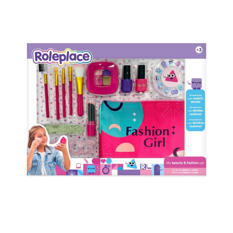 Set de Belleza Infantil con Brochas y Bolso de Maquillaje Surtido +2.00