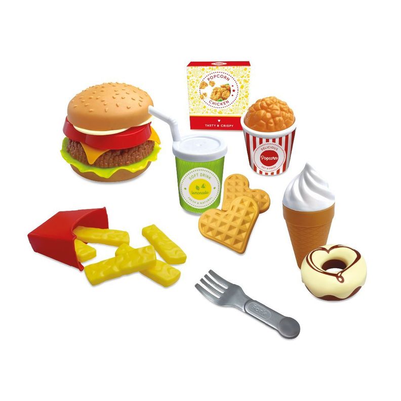 Set de Comida Rapida con Hamburguesa, Papas Juguete Ninas y Ninos Surtido [ 999 ]
